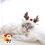 Maxbell Cute Christmas Dog Hat Warm Winter Soft Headdress for Dogs Party Festival White S