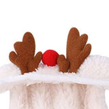 Maxbell Cute Christmas Dog Hat Warm Winter Soft Headdress for Dogs Party Festival White S