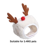 Maxbell Cute Christmas Dog Hat Warm Winter Soft Headdress for Dogs Party Festival White S