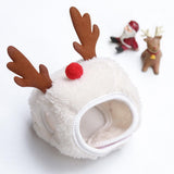 Maxbell Cute Christmas Dog Hat Warm Winter Soft Headdress for Dogs Party Festival White S