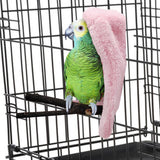 Maxbell Plush Parrot Cage Corner Blanket Bird Half Wrapped Nest for Macaw Bluebirds 15cmx22cm Pink