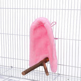 Maxbell Plush Parrot Cage Corner Blanket Bird Half Wrapped Nest for Macaw Bluebirds 15cmx22cm Pink