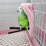 Maxbell Plush Parrot Cage Corner Blanket Bird Half Wrapped Nest for Macaw Bluebirds 15cmx22cm Pink