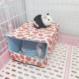 Maxbell Bottomless Nest Sleeping Winter Warm Hamster House for Small Animal Squirrel Pink