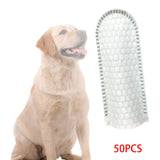 Maxbell 50Pcs Dog Teeth Finger Wipe Cat Wipe Pads Wet Wipe Grooming Clean