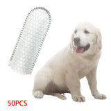 Maxbell 50Pcs Dog Teeth Finger Wipe Cat Wipe Pads Wet Wipe Grooming Clean