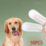 Maxbell 50Pcs Dog Teeth Finger Wipe Cat Wipe Pads Wet Wipe Grooming Clean