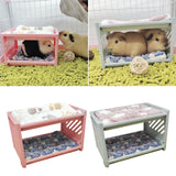 Maxbell Rabbit Bed House Winter Warm with Cushion Shelter for Chinchilla Rabbit Mice Pink