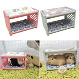 Maxbell Rabbit Bed House Winter Warm with Cushion Shelter for Chinchilla Rabbit Mice Pink