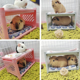 Maxbell Rabbit Bed House Winter Warm with Cushion Shelter for Chinchilla Rabbit Mice Pink