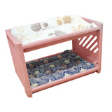 Maxbell Rabbit Bed House Winter Warm with Cushion Shelter for Chinchilla Rabbit Mice Pink