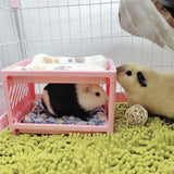 Maxbell Rabbit Bed House Winter Warm with Cushion Shelter for Chinchilla Rabbit Mice Pink