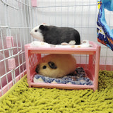 Maxbell Rabbit Bed House Winter Warm with Cushion Shelter for Chinchilla Rabbit Mice Pink