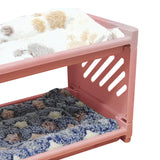 Maxbell Rabbit Bed House Winter Warm with Cushion Shelter for Chinchilla Rabbit Mice Pink