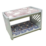 Maxbell Rabbit Bed House Winter Warm with Cushion Shelter for Chinchilla Rabbit Mice Blue