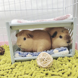 Maxbell Rabbit Bed House Winter Warm with Cushion Shelter for Chinchilla Rabbit Mice Blue