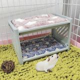 Maxbell Rabbit Bed House Winter Warm with Cushion Shelter for Chinchilla Rabbit Mice Blue