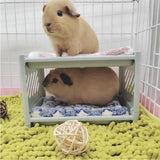 Maxbell Rabbit Bed House Winter Warm with Cushion Shelter for Chinchilla Rabbit Mice Blue