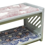 Maxbell Rabbit Bed House Winter Warm with Cushion Shelter for Chinchilla Rabbit Mice Blue