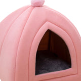 Maxbell Cat Bed Puppy Kennel Sofa Semi Closed Winter for Cats Dogs Supplies pink