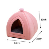 Maxbell Cat Bed Puppy Kennel Sofa Semi Closed Winter for Cats Dogs Supplies pink