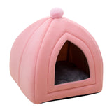 Maxbell Cat Bed Puppy Kennel Sofa Semi Closed Winter for Cats Dogs Supplies pink