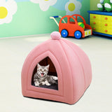 Maxbell Cat Bed Puppy Kennel Sofa Semi Closed Winter for Cats Dogs Supplies pink