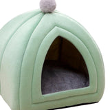 Maxbell Cat Bed Puppy Kennel Sofa Semi Closed Winter for Cats Dogs Supplies green