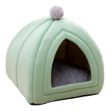 Maxbell Cat Bed Puppy Kennel Sofa Semi Closed Winter for Cats Dogs Supplies green