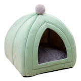 Maxbell Cat Bed Puppy Kennel Sofa Semi Closed Winter for Cats Dogs Supplies green