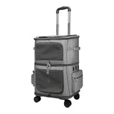 Maxbell Portable Pet Trolley Bag Pockets Double Layer Breathable for Travel