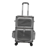 Maxbell Portable Pet Trolley Bag Pockets Double Layer Breathable for Travel