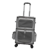 Maxbell Portable Pet Trolley Bag Pockets Double Layer Breathable for Travel