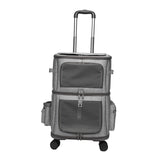Maxbell Portable Pet Trolley Bag Pockets Double Layer Breathable for Travel