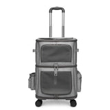 Maxbell Portable Pet Trolley Bag Pockets Double Layer Breathable for Travel