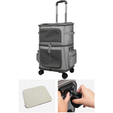 Maxbell Portable Pet Trolley Bag Pockets Double Layer Breathable for Travel