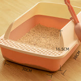 Maxbell Cat Litter Box Semi Enclosed with High Side Easy to Clean Anti Splashing Pink