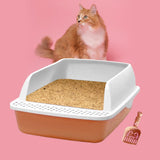 Maxbell Cat Litter Box Semi Enclosed with High Side Easy to Clean Anti Splashing Pink
