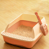 Maxbell Cat Litter Box Semi Enclosed with High Side Easy to Clean Anti Splashing Pink