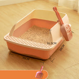 Maxbell Cat Litter Box Semi Enclosed with High Side Easy to Clean Anti Splashing Pink
