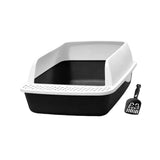Maxbell Cat Litter Box Semi Enclosed with High Side Easy to Clean Anti Splashing Blue