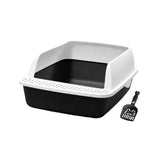 Maxbell Cat Litter Box Semi Enclosed with High Side Easy to Clean Anti Splashing Blue