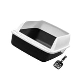 Maxbell Cat Litter Box Semi Enclosed with High Side Easy to Clean Anti Splashing Blue