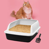 Maxbell Cat Litter Box Semi Enclosed with High Side Easy to Clean Anti Splashing Blue