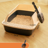 Maxbell Cat Litter Box Semi Enclosed with High Side Easy to Clean Anti Splashing Blue