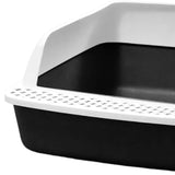 Maxbell Cat Litter Box Semi Enclosed with High Side Easy to Clean Anti Splashing Blue