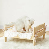 Maxbell Pet Cat Bed, Dog House Cat House Kennel Winter Wooden Elevated Pet Bed