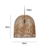 Maxbell Retro Pendant Light Handmade Rattan Lampshade Rustic for Hotel Dining Room StyleA 45CM