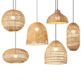 Maxbell Retro Pendant Light Handmade Rattan Lampshade Rustic for Hotel Dining Room StyleA 45CM