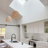 Maxbell Retro Pendant Light Handmade Rattan Lampshade Rustic for Hotel Dining Room StyleA 45CM